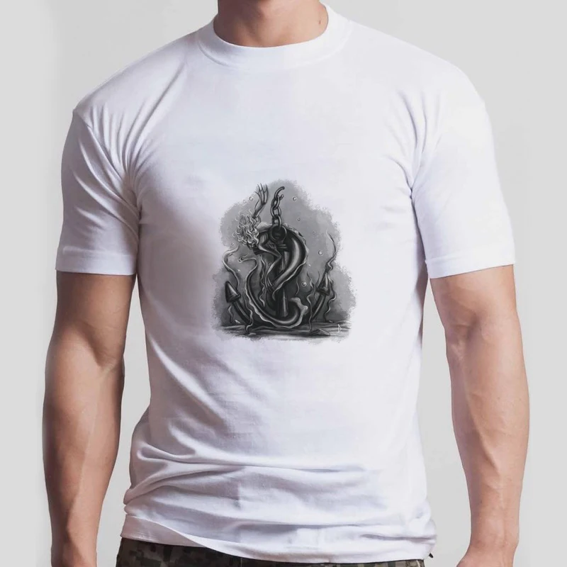 

Mermaid With Anchor T-Shirt Gothic Men Shirt Summer Fashion Tumblr Grunge Tshirts Short Sleeve O-Neck Women Tee Shirt