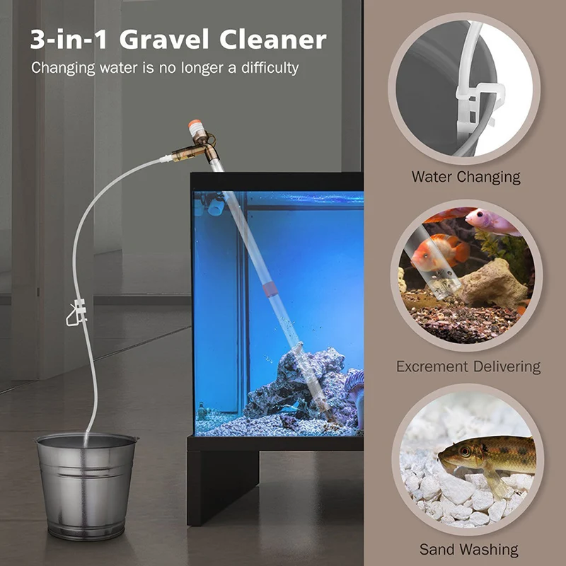 Aquarium Vacuum Siphon Gravel Cleaner Fish Tank Vacuum Sand Cleaner