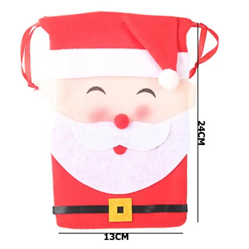Нетканый мультфильм Рождественская конфетка Сумка Дети Drawstring Подарочный упаковочный пакет