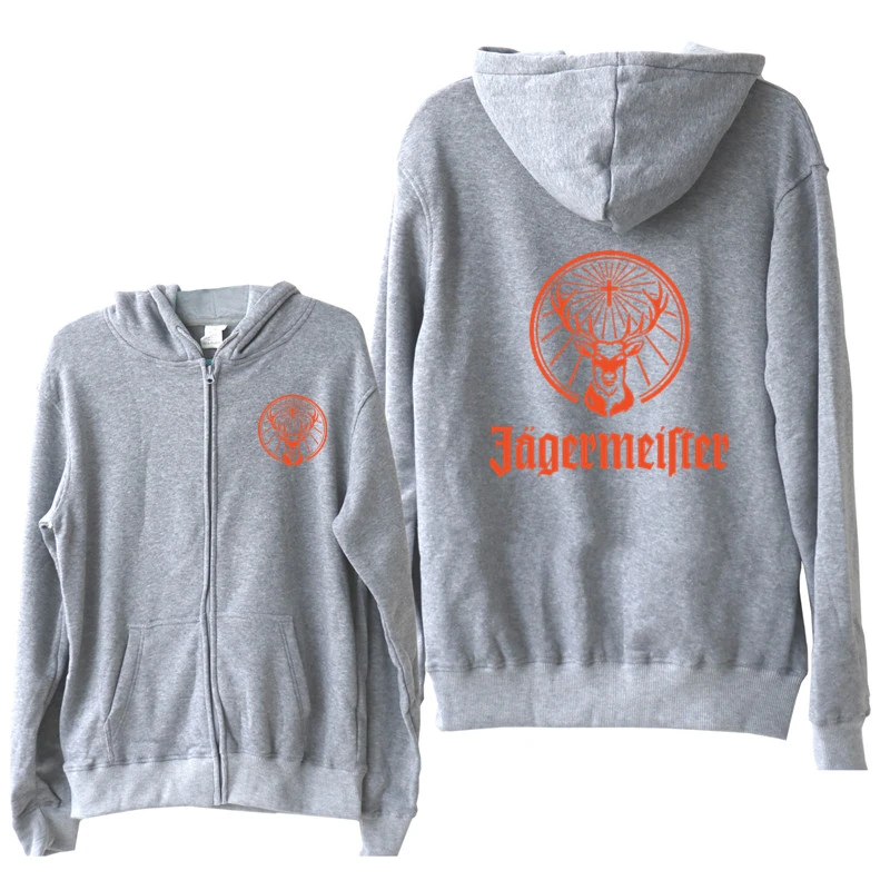 Fleece Zipper Hoodies Sweatshirt Jacket Jagermeister Pullover Thin Autumn