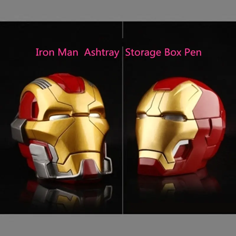 

New Style Iron Man Creative Ashtray with Cover Large Storage Box Pen Holder Creative Gift Decoration Favorite SM45
