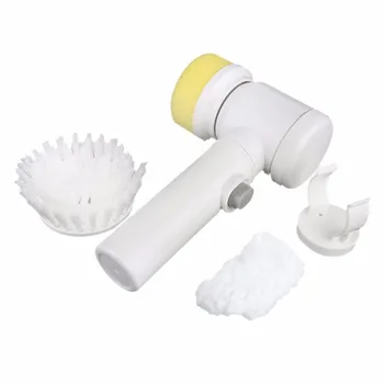 

5 in 1 Magic Brush Multifunctional Electric Household Tools ABS Nylon Kitchen Bathtub Cleaning Window Brush Cleaner White Color