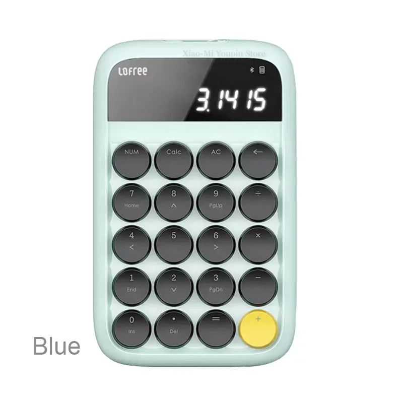 Xiaomi Mijia Lofree цифровой калькулятор Bluetooth беспроводная клавиатура 20 клавиш клавиатура перезаряжаемые брелки для Windows/iOS/Android - Цвет: Blue