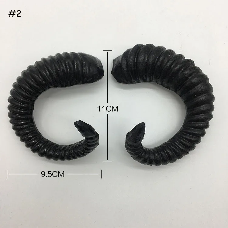 Ручной работы овечьи рога головные уборы черный Моделирование Пластиковые козы Рог искусственный Хэллоуин реквизит Рождество navidad - Цвет: 2