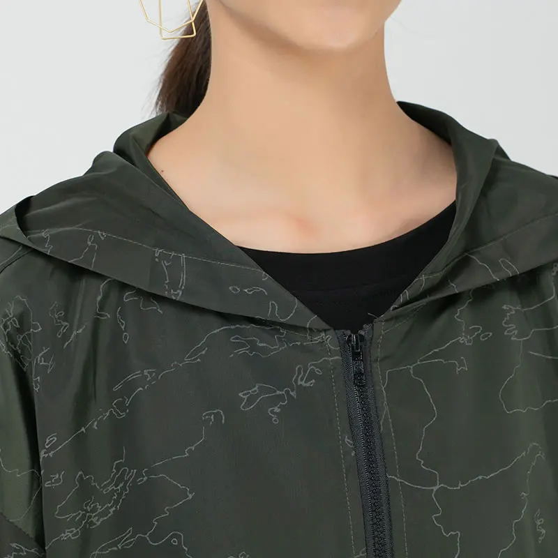 XITAO Patchwork Print Pattern Trench Women 2020
