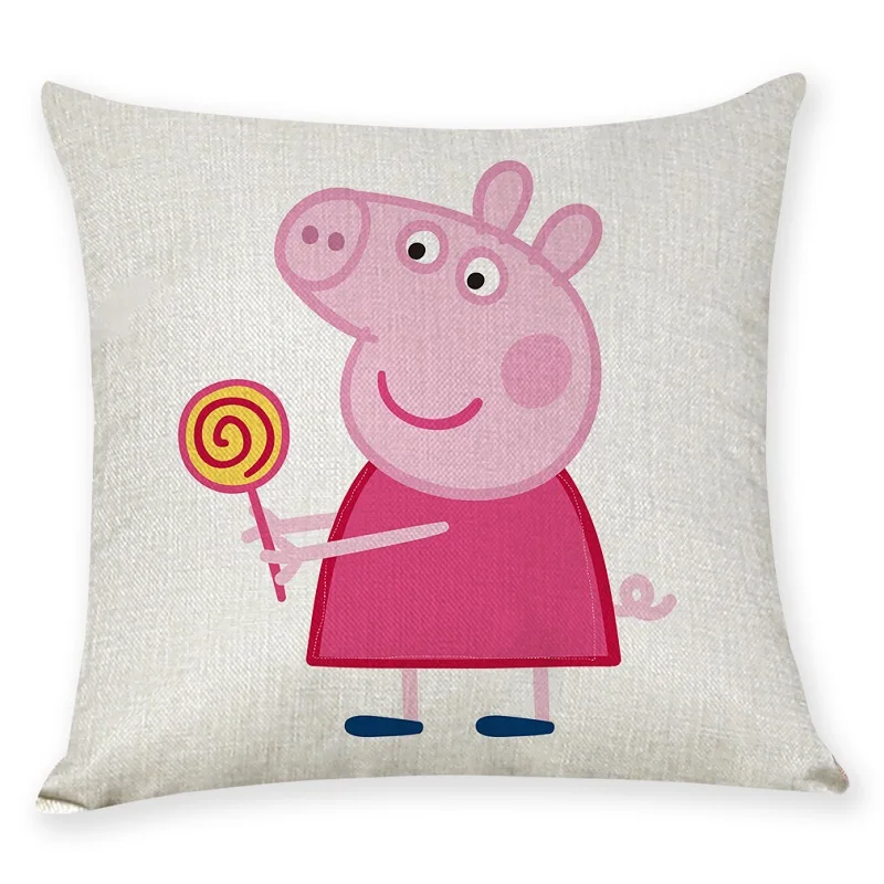 45 см Peppa pig Милая наволочка из конопляной ткани детский игрушечный Диван Подушка декоративная подушка Свинка Пеппа фигурка детский подарок на день рождения