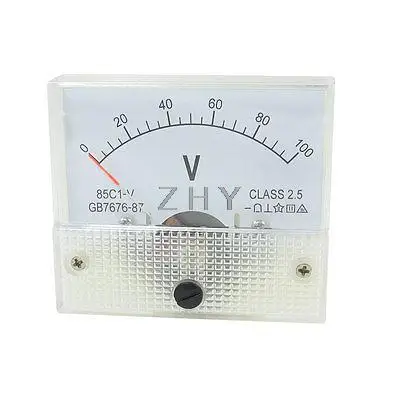 

85C1-V DC 0-100V Rectangle Analog Panel Volt Meter Voltmeter Gauge