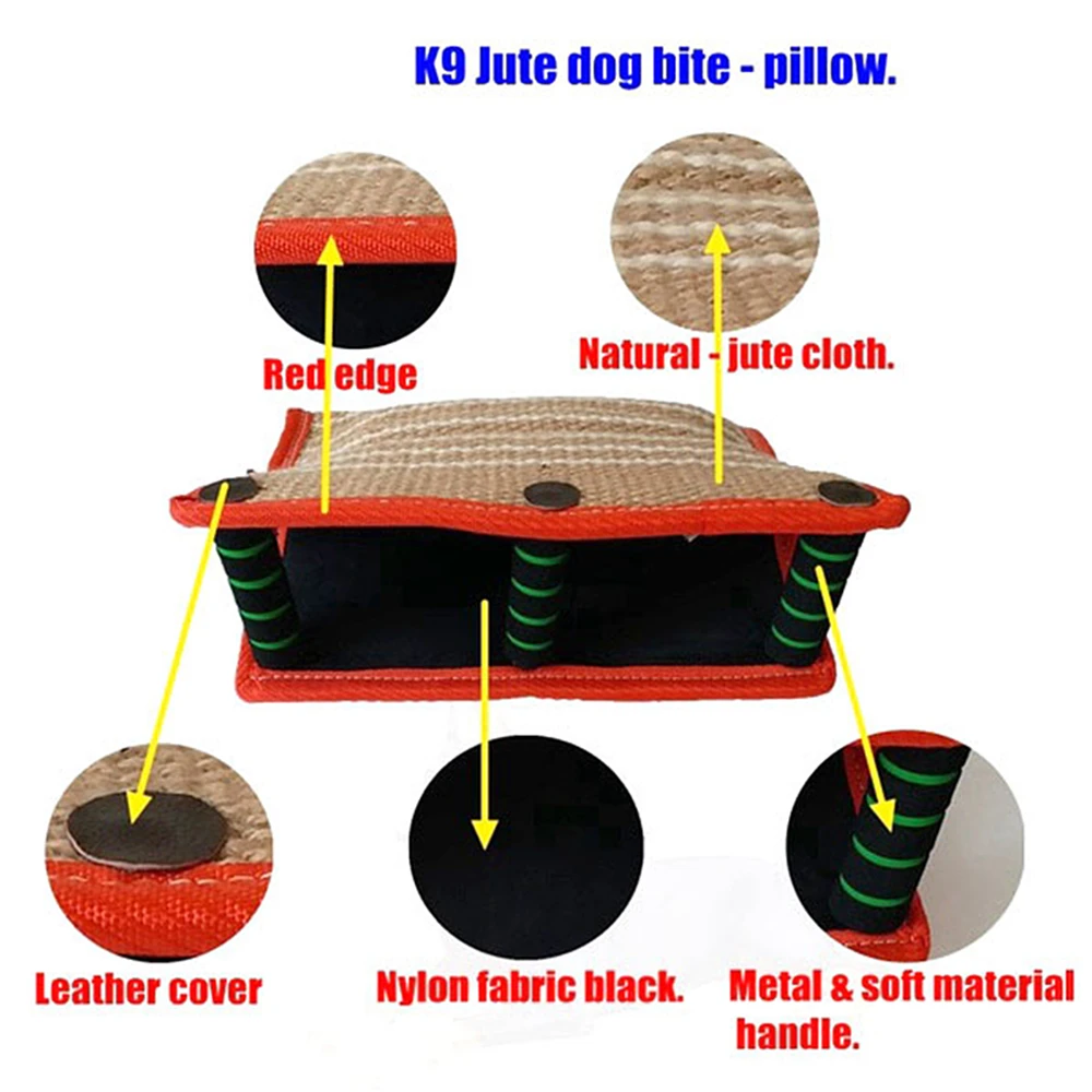 FIRECLUB Young Dog Training Bite Sleeve 3 Handles Bite Wedge Flying Target Bite Pillow Training Dog Protection Tug Toy Linen