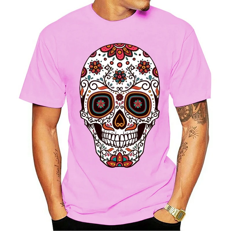

new Men Funny T Shirt Fashion tshirt Pitbull Sugar Skull Women t-shirt