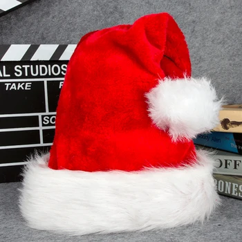 

1PC Christmas Cap Thick Warm Plush Cute Santa Claus Fancy Dress Hat Christmas Hats Suitable For Adults And Children Decor