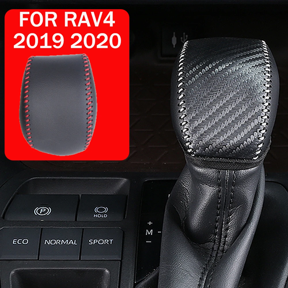 

Car Leather Gear Shift Knob Cover Gear Case Central Console Protector Case For Toyota RAV4 RAV-4 2019 2020 Accessories