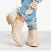 Customizable 2022 Spring Autumn Women Boots Slip-On Med High Heels Female Shoes Short Boots Pointed Toe Shoes Woman 4
