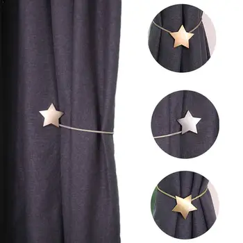 

Household Lucky Star Magnetic Tie Back Holder Curtain Home Gold Decoration Pendant Buckle Curtain Broach Star Decro Room Cu J9E9