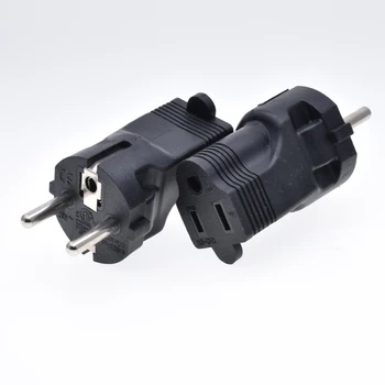 

plug adapter for US to EU NEMA5-15p type-B to Schuko Type F power outlet 10A converter female to male conversion plug
