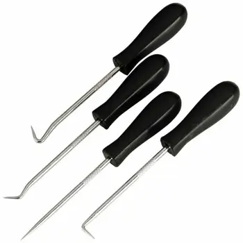 

QTY4 Mini Hook and Pick Set O-Ring Cotter Pin Oil Seal Removal Puller Hand Tool