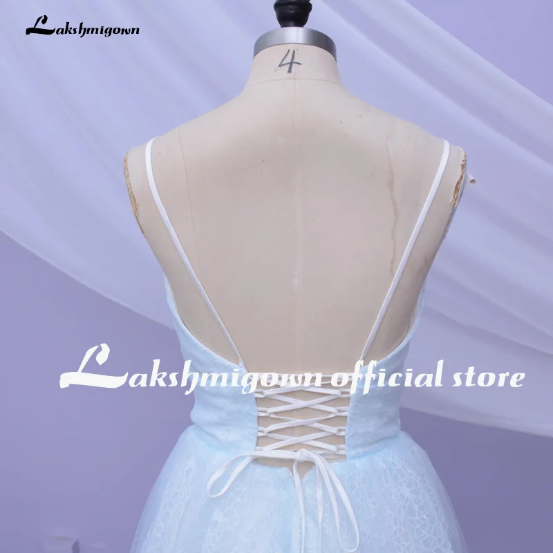 Lakshmigown, ТРАПЕЦИЕВИДНОЕ пляжное свадебное платье, летнее богемное платье невесты с открытой спиной, блестящие свадебные платья из фатина, большие размеры, Vestido De No