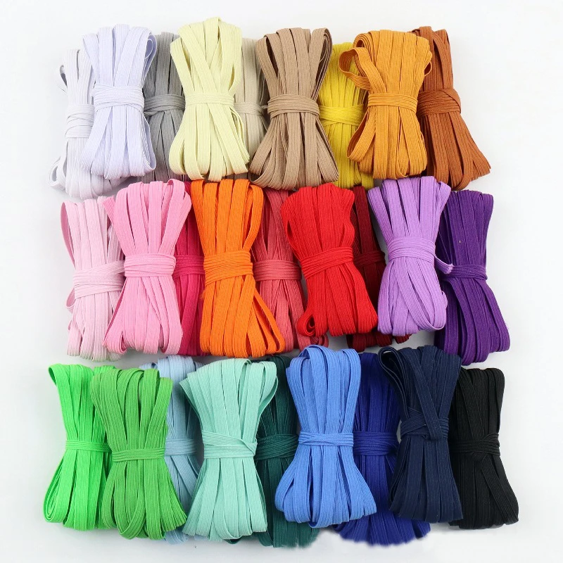 3/6/9mm 5yards/Lot Elastic Sewing Ribbon Elastic Spandex Band Trim Sewing Fabric DIY Garment Accessories Waist Band Stretch Rope