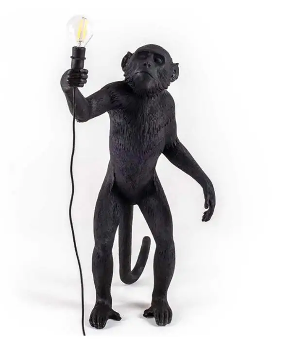 Online Harz Schwarz Weiß Affe Lampe Anhänger Licht Für Wohnzimmer Lampen Kunst Parlor Studie Zimmer Led leuchten glanz Mit E27 led lampe