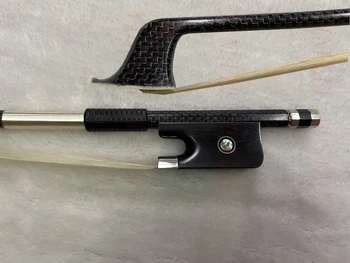 

5 Star top level Performance white string weave Carbon Fiber Graphite 4/4 Cello Bow ebony frog Free Shipping！
