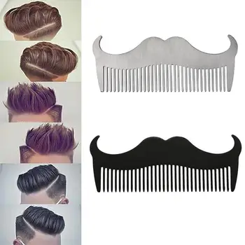 

Stainless Steel Beard Comb Anti-static Mustache Brush Tools Shaping Hair Hairdressing Gentleman Styling Sided Double Z6C6