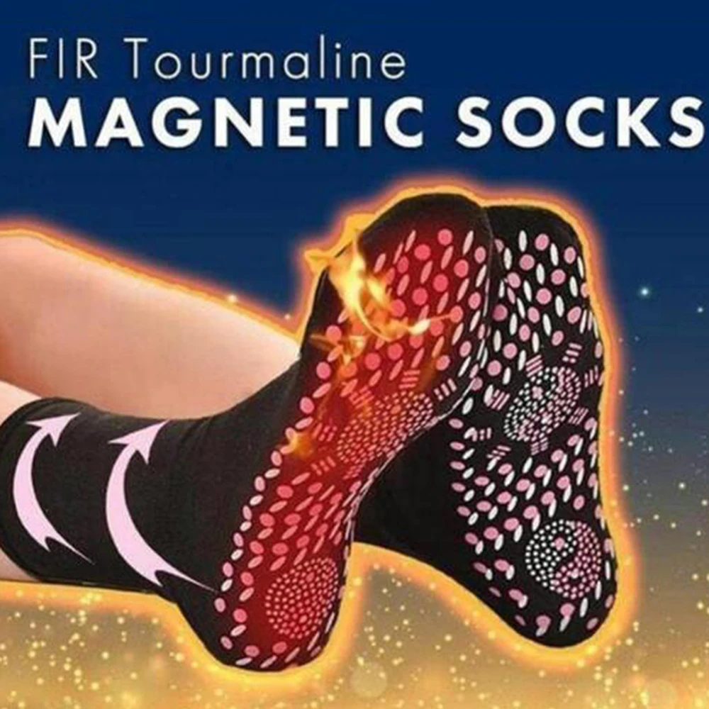 1 пара креативных магнитных турмалиновых носков Самонагревающиеся терапевтические магнитные носки унисекс магнитотерапия массажные носки Уход за ногами