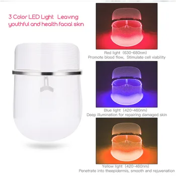 

3 Colors Electric LED Photon Facial Mask Skin Rejuvenation Whitening Tightening Anti Aging Wrinkles Removal Face Beauty Machine