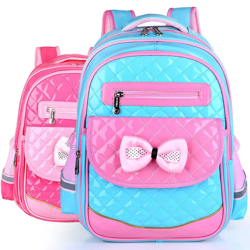 

New Style Korean-style Young STUDENT'S GIRL'S 1-6 Grade School Bag Pu Waterproof Cute GIRL'S Burden Relieving Backpack