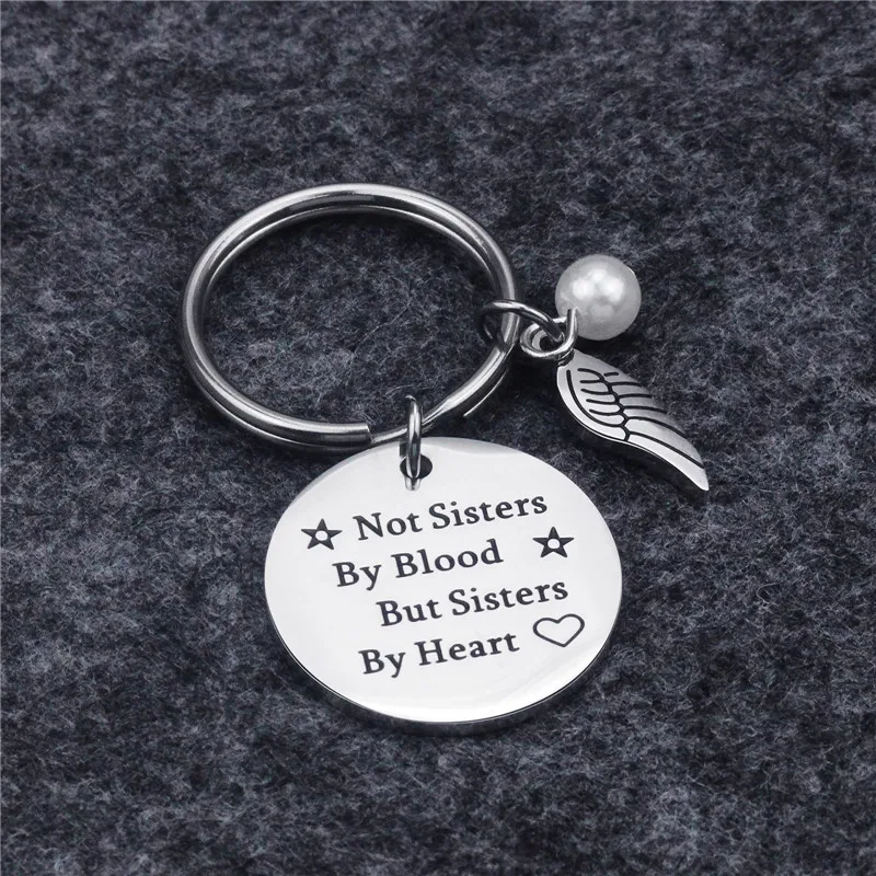 Best Friend Key Chains Personnalis Jewelry Friendship Gift Idea for Women Teens Girls Not Sisters By Blood But Sisters By Heart