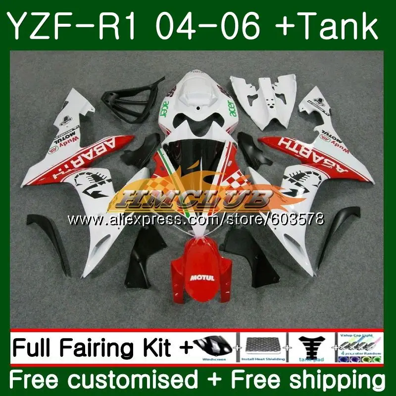 Средства ухода за кожей для YAMAHA YZF R 1 YZF 1000 YZF-R1 2004 2005 2006 Скорпион Красный 55CL. 12 YZF1000 YZF R1 YZF-1000 YZFR1 04 05 06 ABS обтекатель