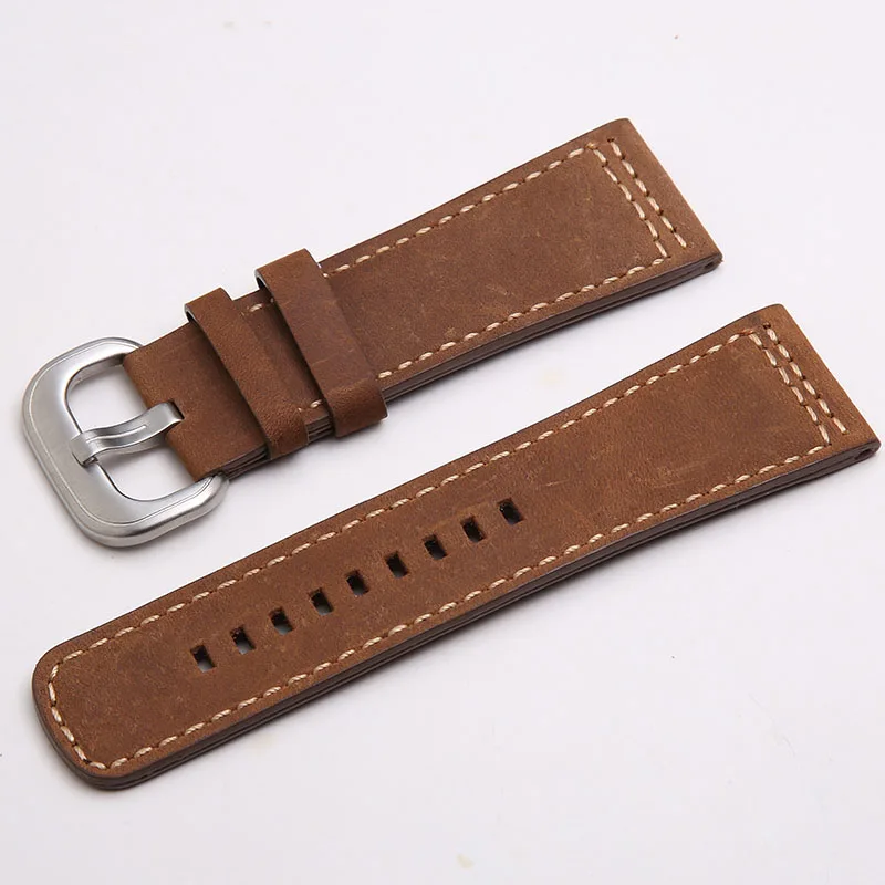 28mm Genuine Cow Leather Real Calf Leather Handmade Watchband Straps For Seven Friday Brown Black Wrist Bracelet Men Women Belt - Цвет ремешка: 4