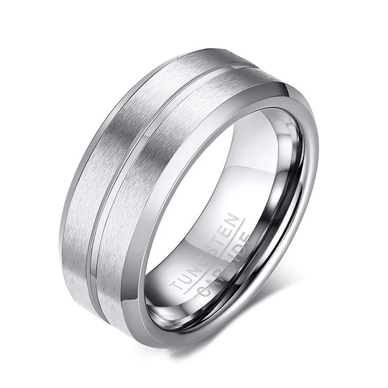 Tigrade Man Black Ring Fashion Jewelry Fashion Jewelry Tungsten Ring Wholesale Engraving Men's Rings Classic Wedding Rings 4