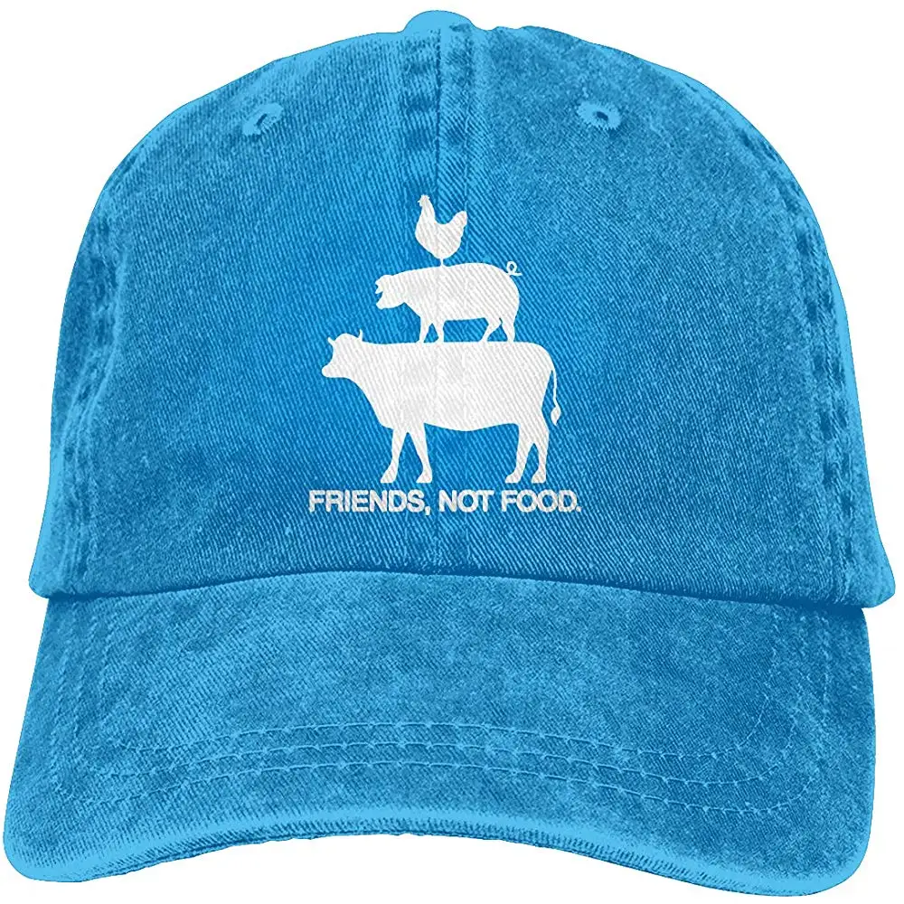 Унисекс Взрослых Винтаж Мыть Бейсболка Регулируемая папа шляпа-друзья не еда черный