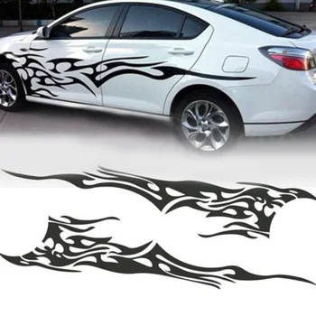 

Flame Graphics Decals Sticker Vinyl Waterproof Car Truck Racing Stripes 220*48CM Flame Car Sticker