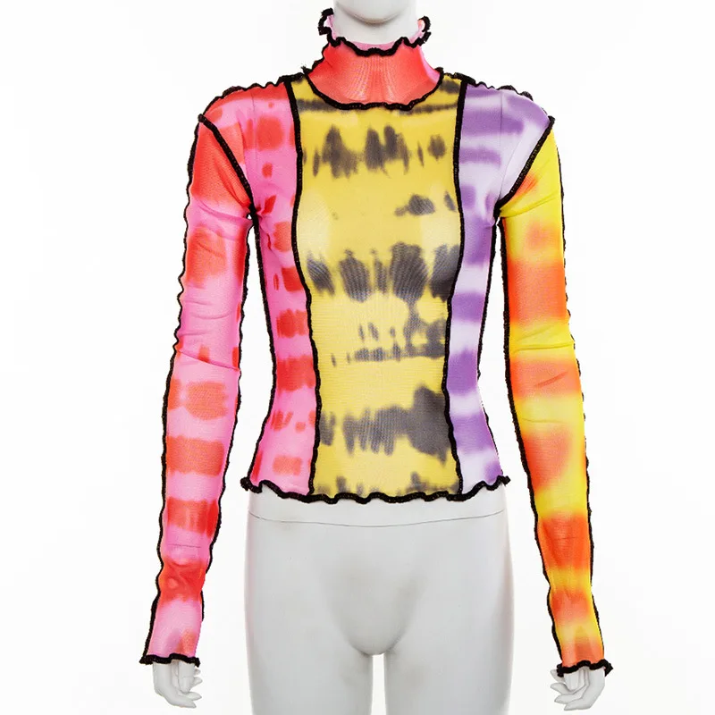 Y2K Mesh Top Women Streetwear Long Sleeve Graphic Tee See Through O Neck Tops Slim Anime T-shirt Sexy Crop Top Women Clothing Y2K Mesh Top Women Streetwear Long Sleeve Graphic Tee See Through O Neck Tops Slim Anime T-shirt Sexy Crop Top Women Clothing