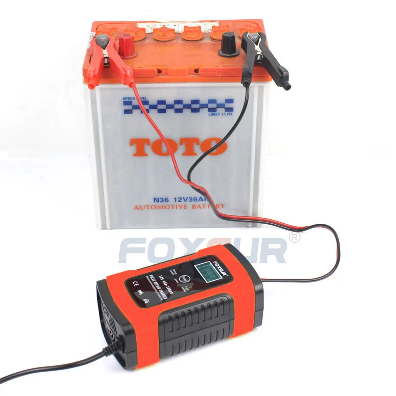

12V Motorcycle & Car Automatic Intelligent Battery Charger, EFB AGM GEL Pulse Repair Battery Charger with LCD Display