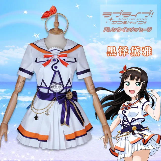 Anime cosplay Liefde live Aqours Kurosawa Dia 6th anniversary party kostuum lolita matrozenpakje EEN Anime cosplay Liefde live Aqours Kurosawa Dia 6th anniversary party kostuum lolita matrozenpakje EEN