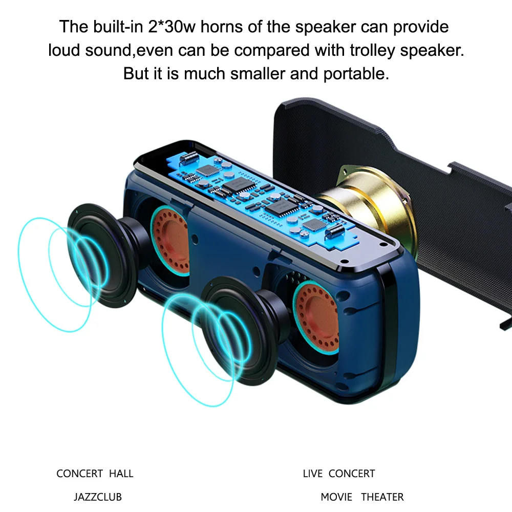 US $54.07 - 77.23 XDOBO X8 60W Portable Bluetooth-Compatible Speakers Bass with Subwoofer Sound Box Wireless Waterproof TWS Boombox Audio Players
