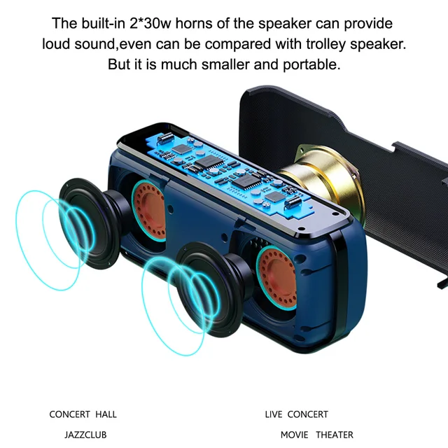 XDOBO X8 60W tşınbilir Bluetooth uyumlu hoprlörler bs Subwoofer ses kutusu kblosuz su geçirmez TWS Boombox ses çlrlr|Portble Spekers|  -2