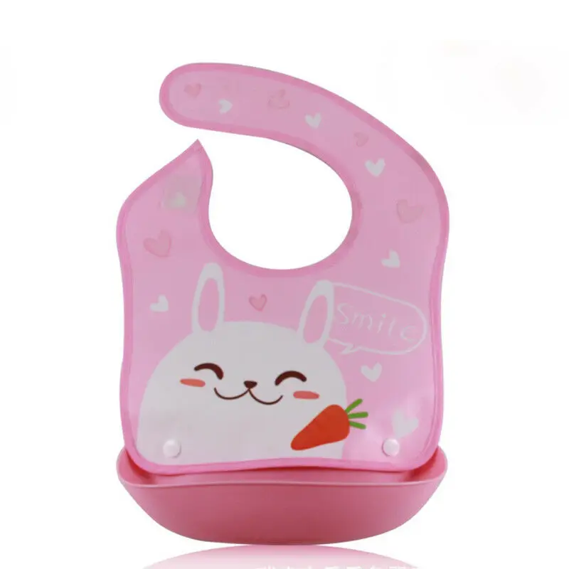 Waterproof Silicone Baby Bib Light Weight Comfortable Easy Wipe Clean Feeding Bibs | Мать и ребенок