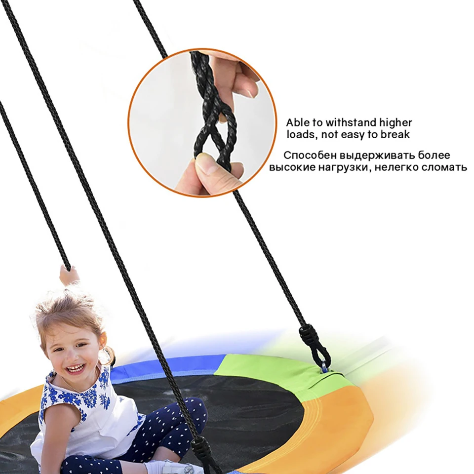 Kids Swing Toys Round Child Safety Hanging Chair Outdoor Large Metal Swings for Children Sports Complex Park Play Equipment 5