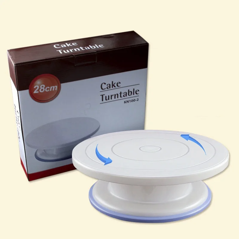

Plastic Cake Turntable Rotating Anti-skid Round Cake Stand Cake Decorating Rotary Table Kitchen DIY Pan Baking Tool
