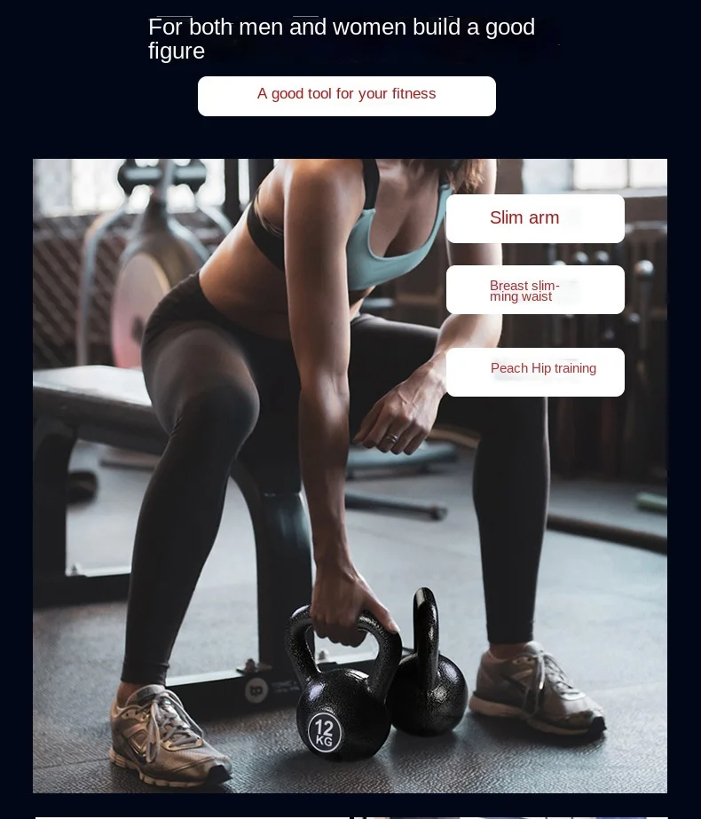 A woman working out with a kettlebell sold by 100 Spartans