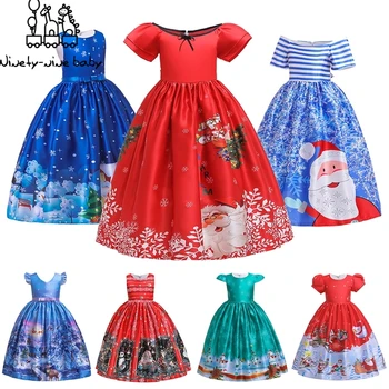 

Kids Party Dresses for Girls Christmas Clothing Santa Claus Princess Dress New Year Party Children Cosplay Costume Girl Clothes