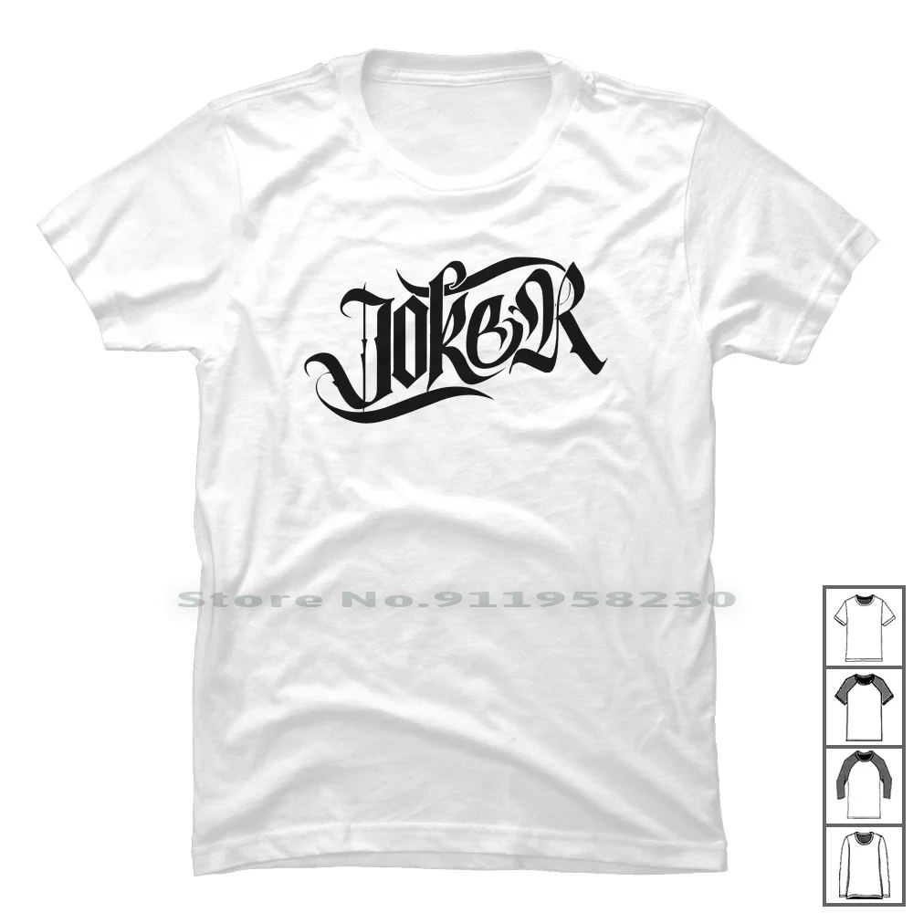 Maglietta Con Logo Joker 100% Cotone Cattivo Tatuaggio Joker Logo Joke Log Ok Go