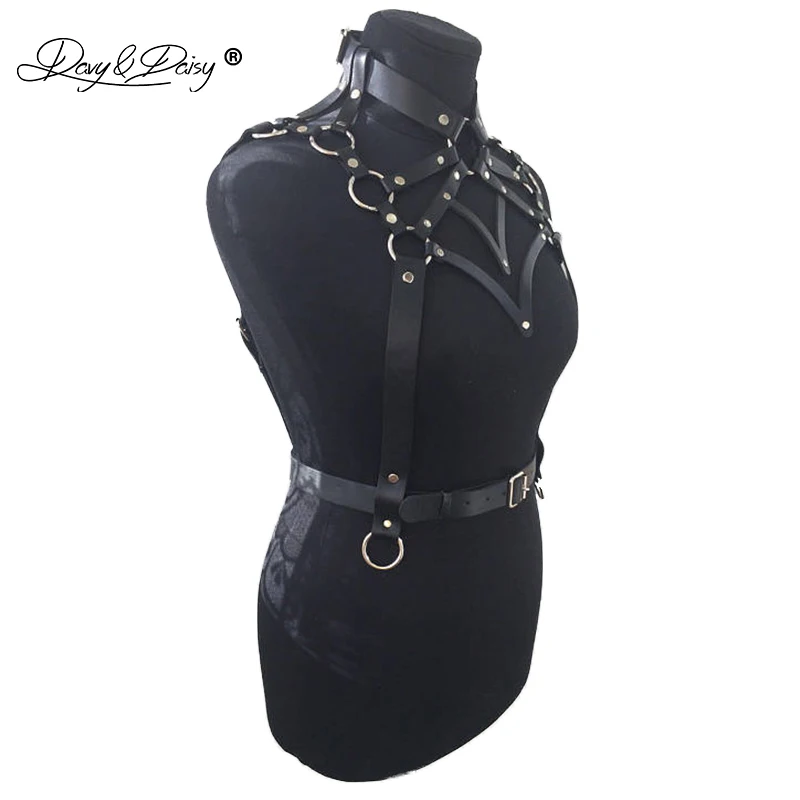 DAVYDAISY Панк кожаные топы с чокером для ночного клуба пояс грудной бандаж жгут обрезанный Топ сексуальное нижнее белье ботинки с ремнями TA522