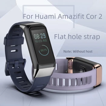 

Flat Hole Strap For Amazfit Cor 2 Bracelet Silicon Wrist Strap For Huami Amazfit Cor2 Metal Case Screw Watchband Cor2 Bands