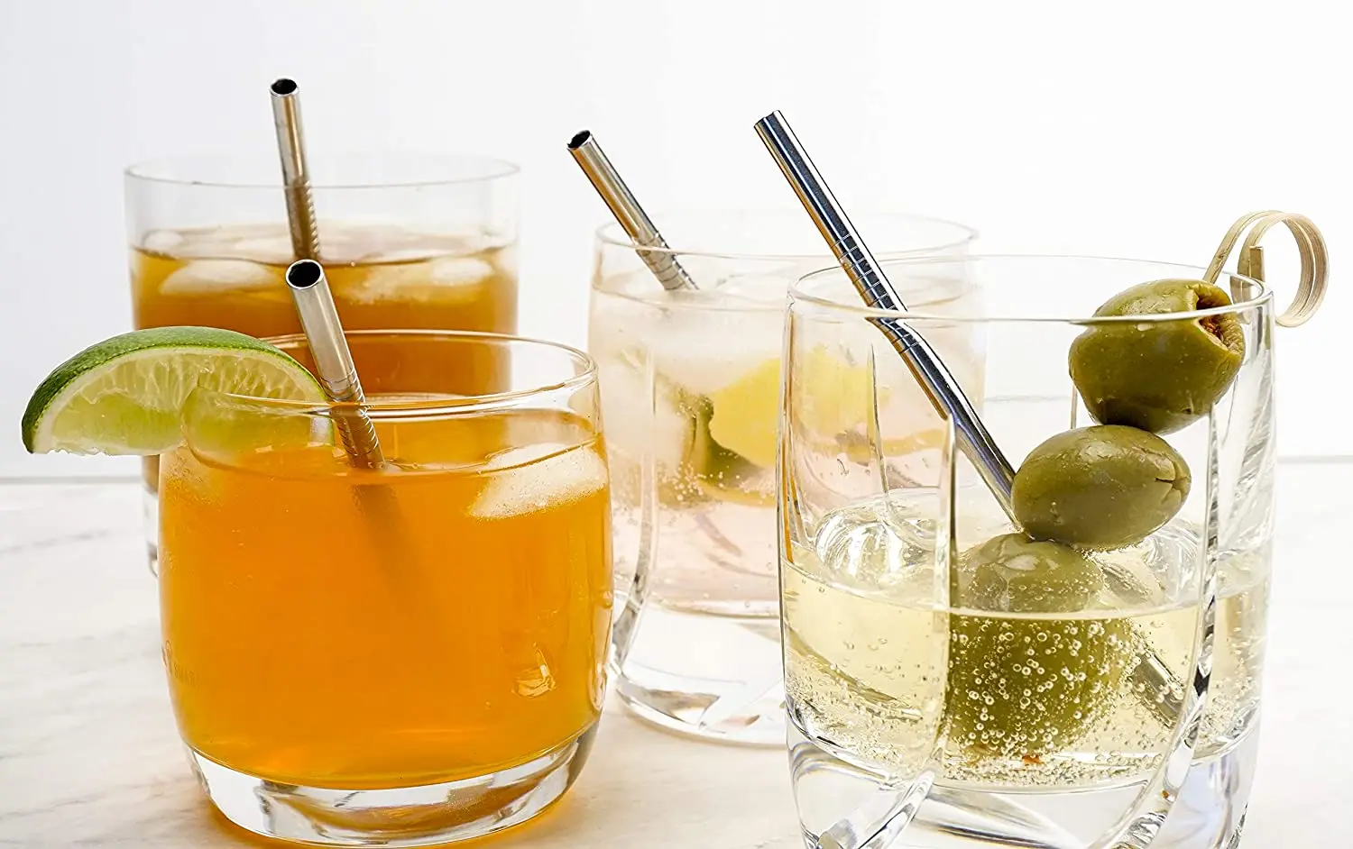 Kids Metal Straws 4pcs 6*130/160mm Reusable Drinking 304 Stainless Steel with Brush, metal straw set,metal straws,drinking straws,stainless steel straw