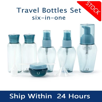 

1 Set Split Bottle Refillable Vial Suit Liquid Soap Shampoo Lotion Foam Pump Sub bottling Container Holiday Trip Makeup Tool