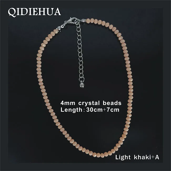 light khaki A Модные 14 Разноцветные Хрустальные Бусы короткое ожерелье для женщин сексуальная цепочка ключицы женская свадебная цепочка невесты Bijoux - Окраска металла: light khaki A
