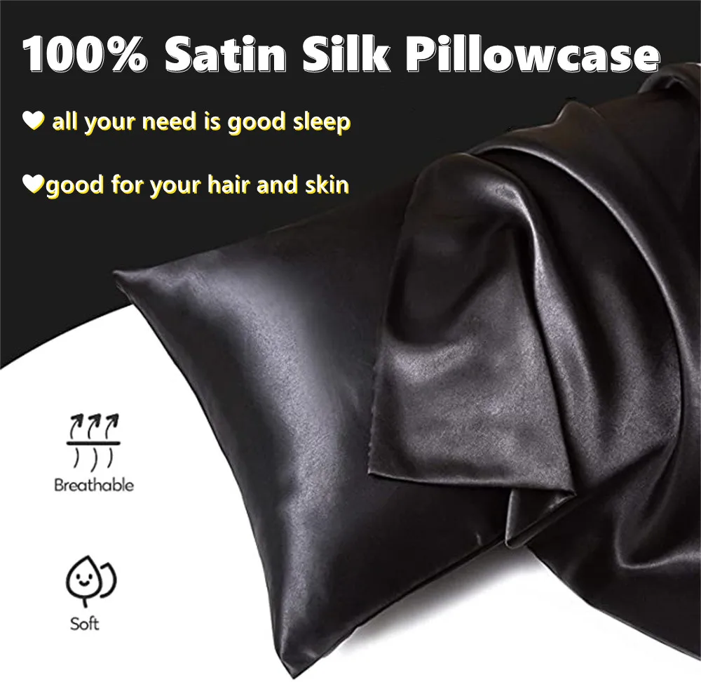 Cooling Silky Satin Pillowcase King Queen Size Soft Breathable Anti Acne Pillow Cover with Envelope Closure Cases | Красота и